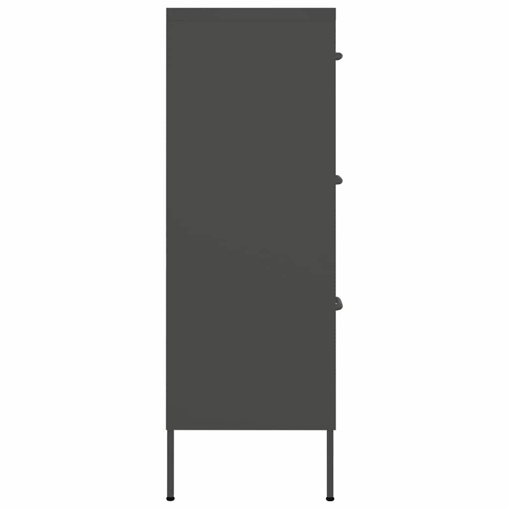 vidaXL Drawer Cabinet Anthracite 80x35x101.5 cm Steel 4