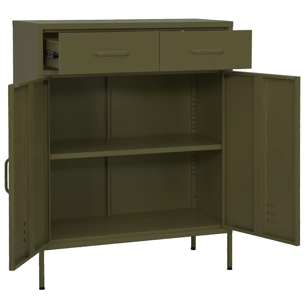 vidaXL Storage Cabinet Olive Green 80x35x101.5 cm Steel 5