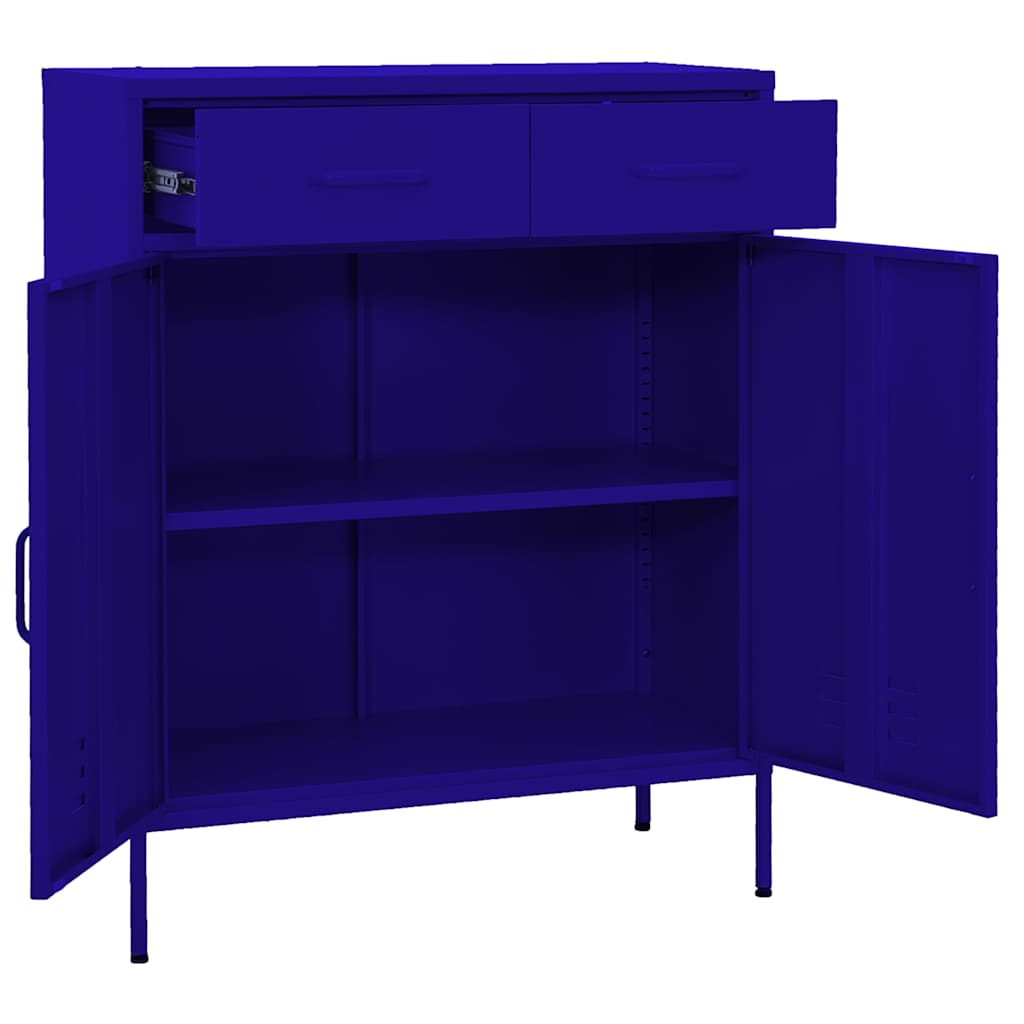 vidaXL Storage Cabinet Navy Blue 80x35x101.5 cm Steel 5