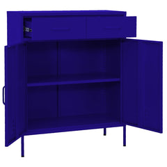 vidaXL Storage Cabinet Navy Blue 80x35x101.5 cm Steel 5