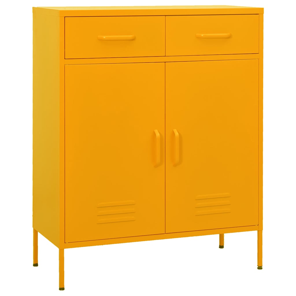 vidaXL Storage Cabinet Mustard Yellow 80x35x101.5 cm Steel 1