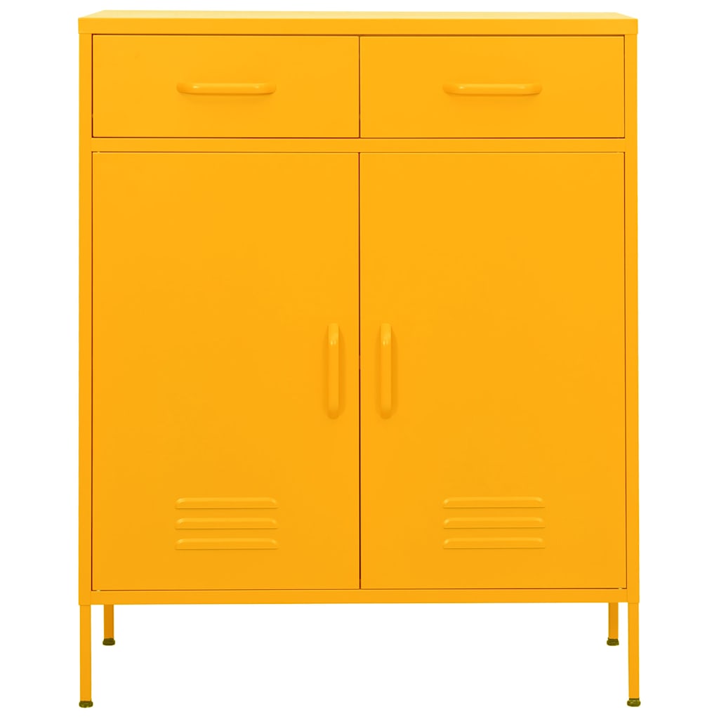 vidaXL Storage Cabinet Mustard Yellow 80x35x101.5 cm Steel 2