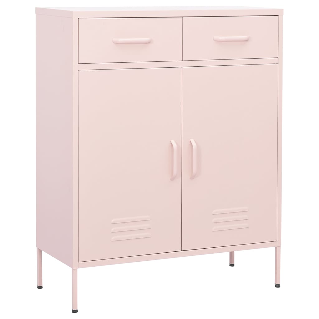 vidaXL Storage Cabinet Pink 80x35x101.5 cm Steel 1