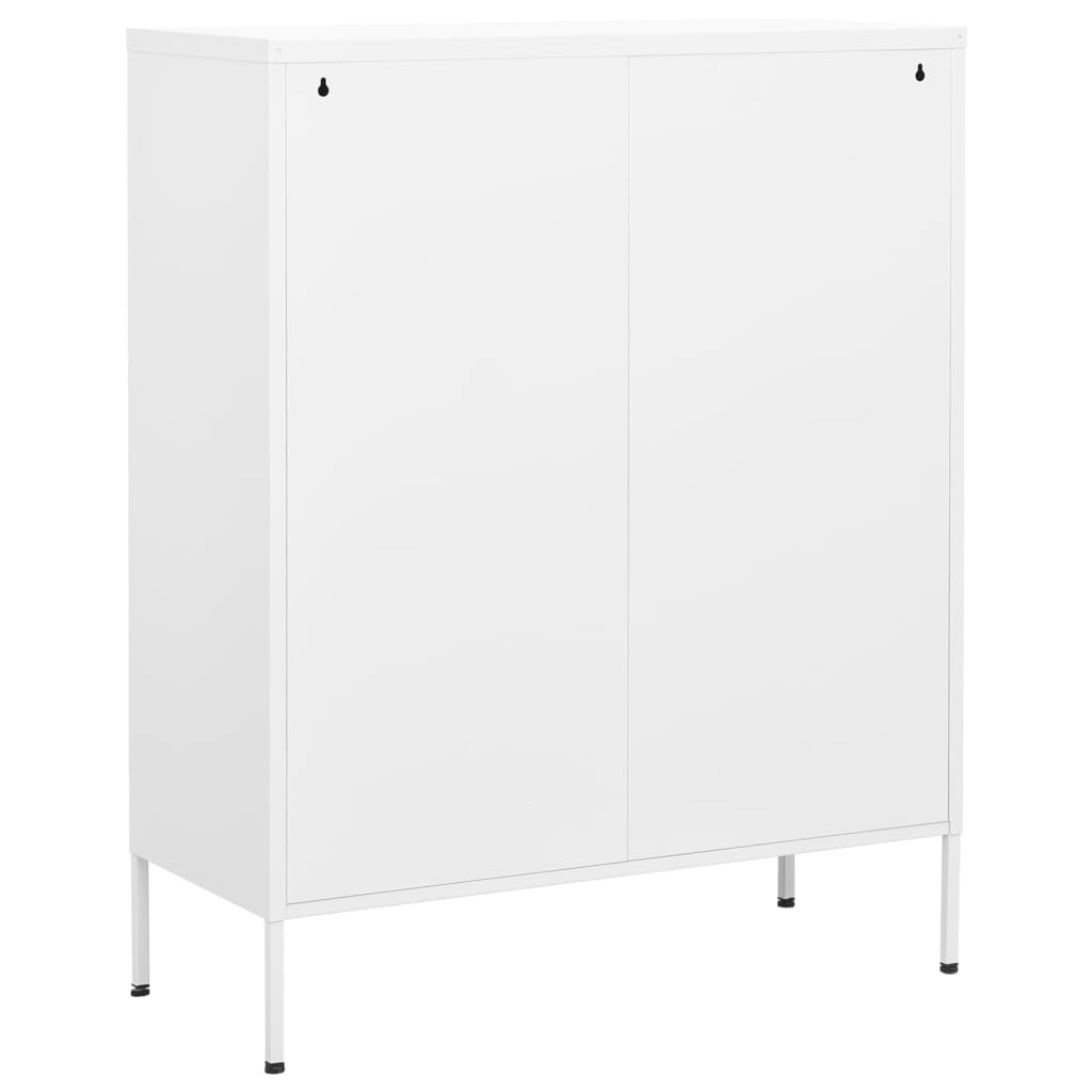 vidaXL Storage Cabinet White 80x35x101.5 cm Steel 4