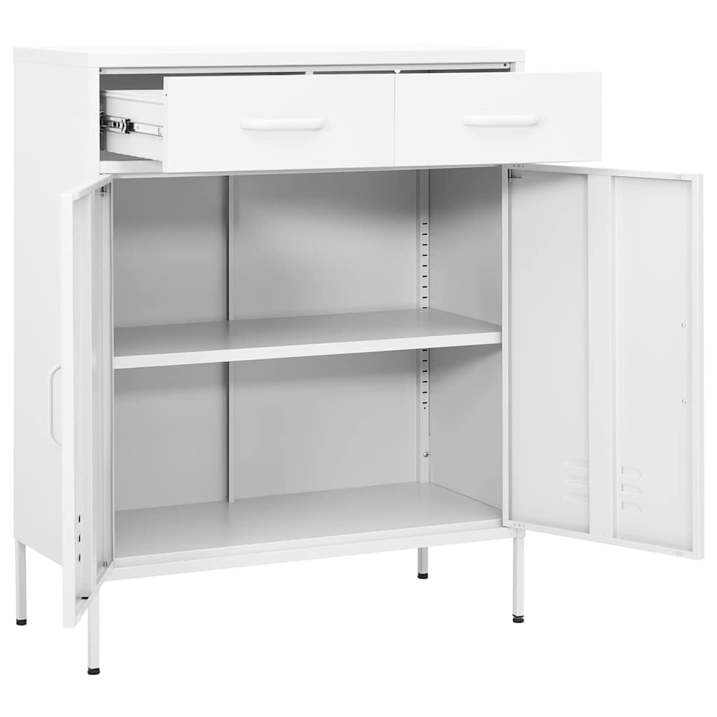 vidaXL Storage Cabinet White 80x35x101.5 cm Steel 5