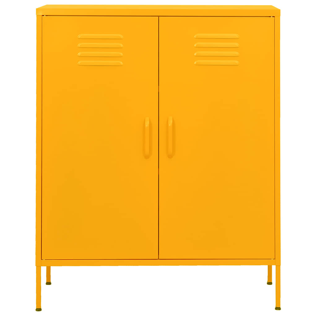 vidaXL Storage Cabinet Mustard Yellow 80x35x101.5 cm Steel 3