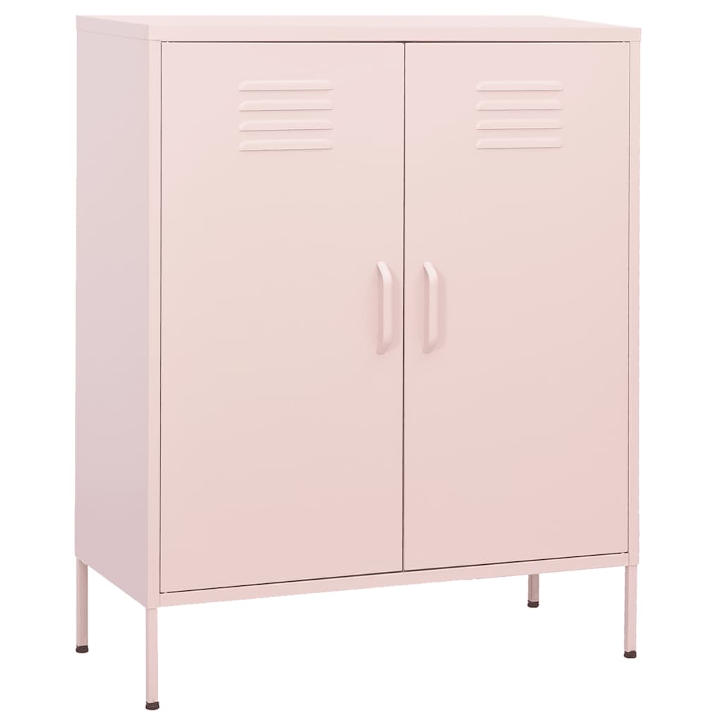vidaXL Storage Cabinet Pink 80x35x101.5 cm Steel 1