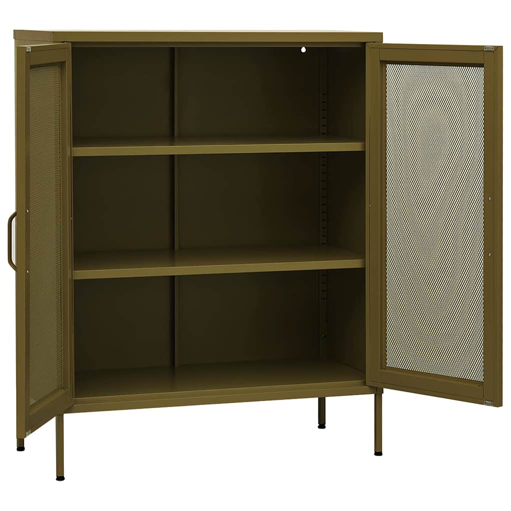 vidaXL Storage Cabinet Olive Green 80x35x101.5 cm Steel 4