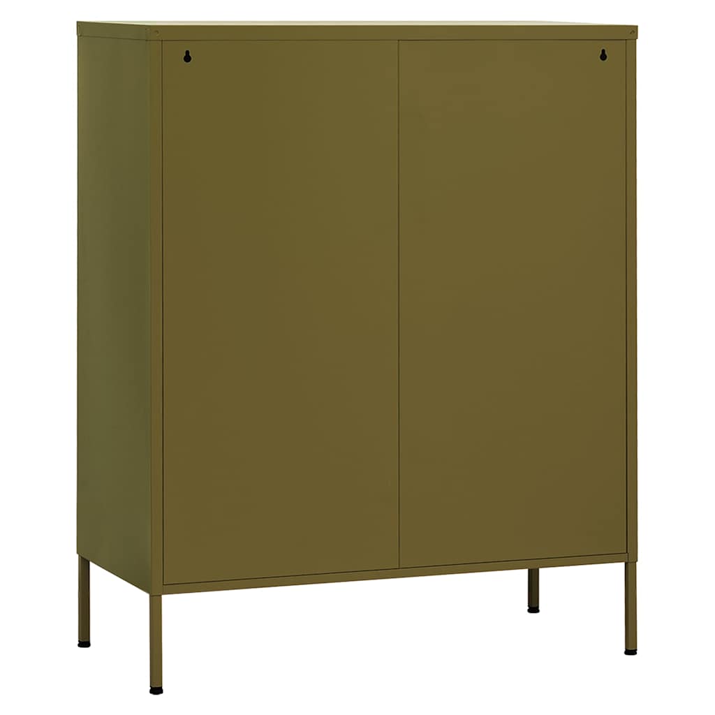 vidaXL Storage Cabinet Olive Green 80x35x101.5 cm Steel 6