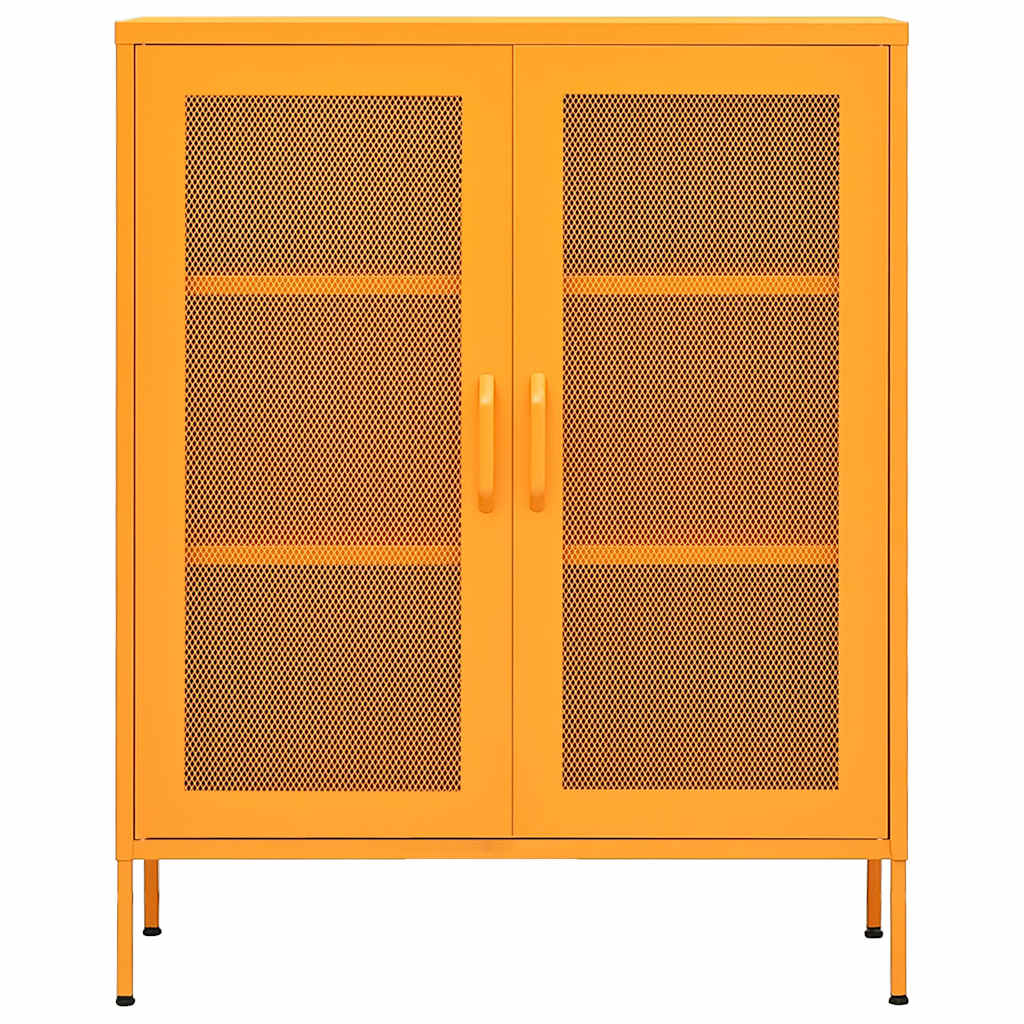 vidaXL Storage Cabinet | Mustard Yellow | Steel | 80x35x101.5 cm 3