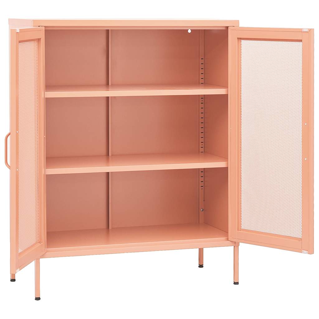 vidaXL Storage Cabinet Pink 80x35x101.5 cm Steel 4