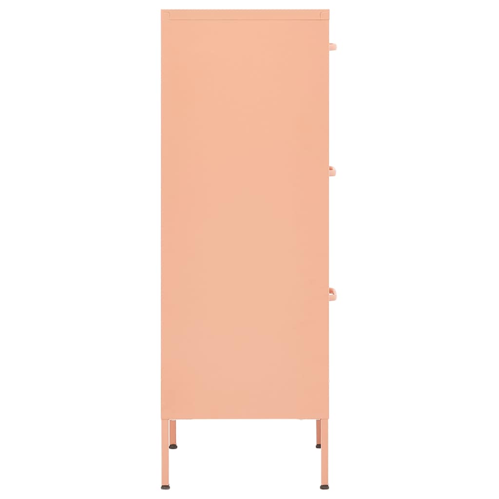 vidaXL Storage Cabinet Pink 42.5x35x101.5 cm Steel 4