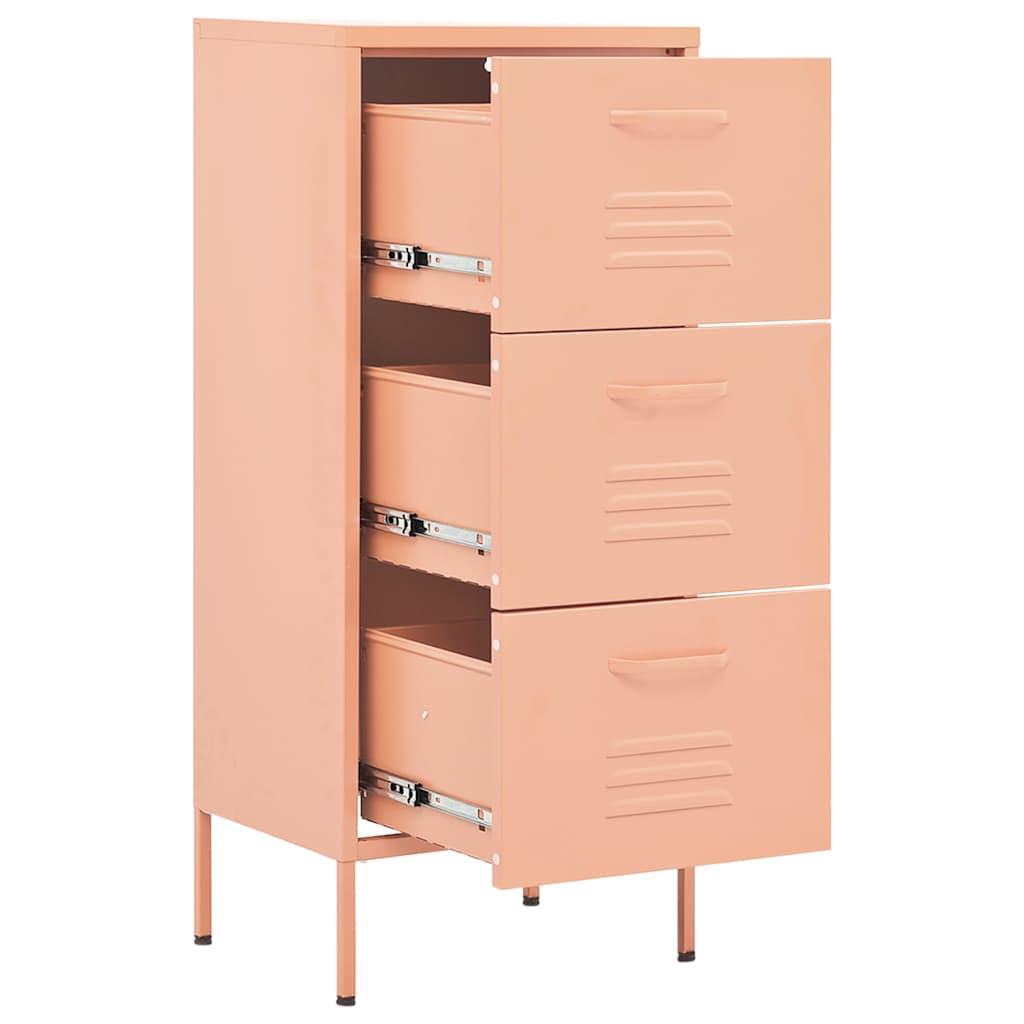 vidaXL Storage Cabinet Pink 42.5x35x101.5 cm Steel 6