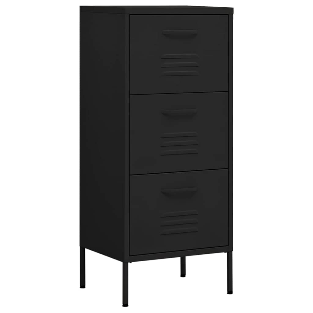 vidaXL Storage Cabinet Black 42.5x35x101.5 cm Steel 2