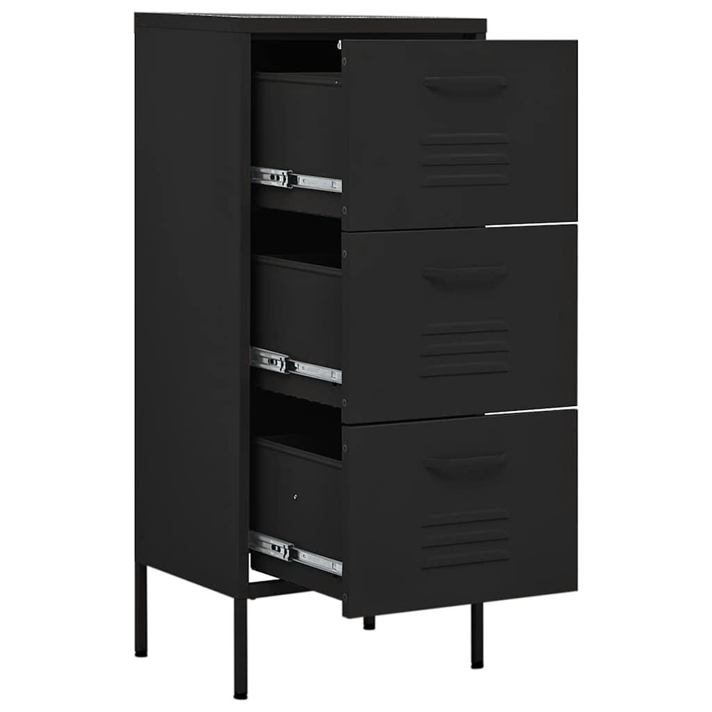vidaXL Storage Cabinet Black 42.5x35x101.5 cm Steel 6