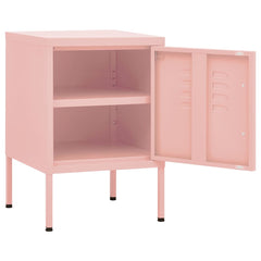 vidaXL Nightstand | Pink | Steel | Small | Levelers | Nightstand | Square 4