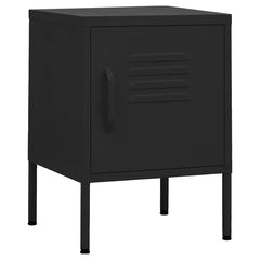 vidaXL Nightstand | Black | Steel | Compact | Nightstand | Square | Modern 2
