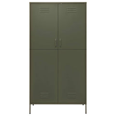 Wardrobe 90x50x180 cm Steel Olive green