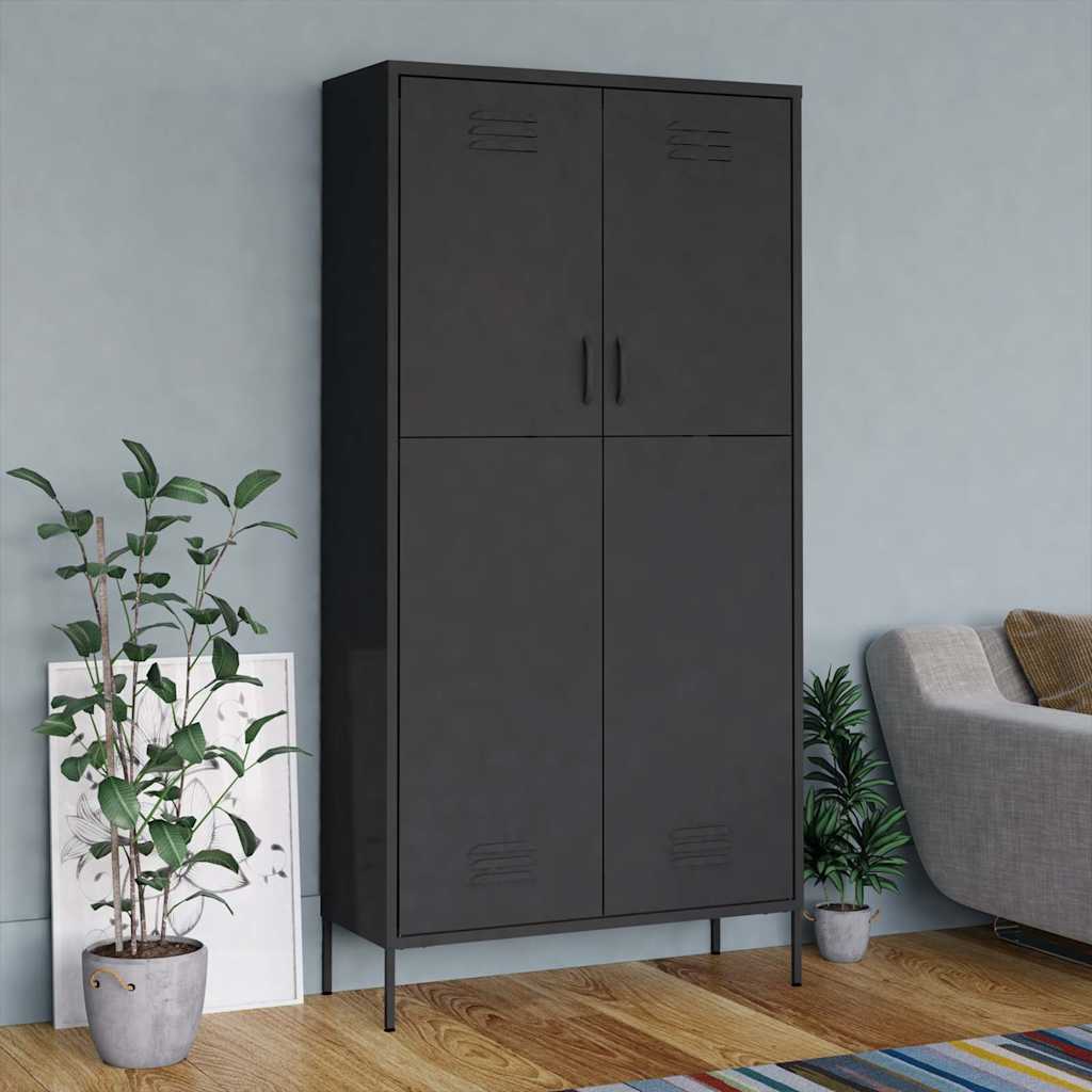 Wardrobe 90x50x180 cm Steel Anthracite