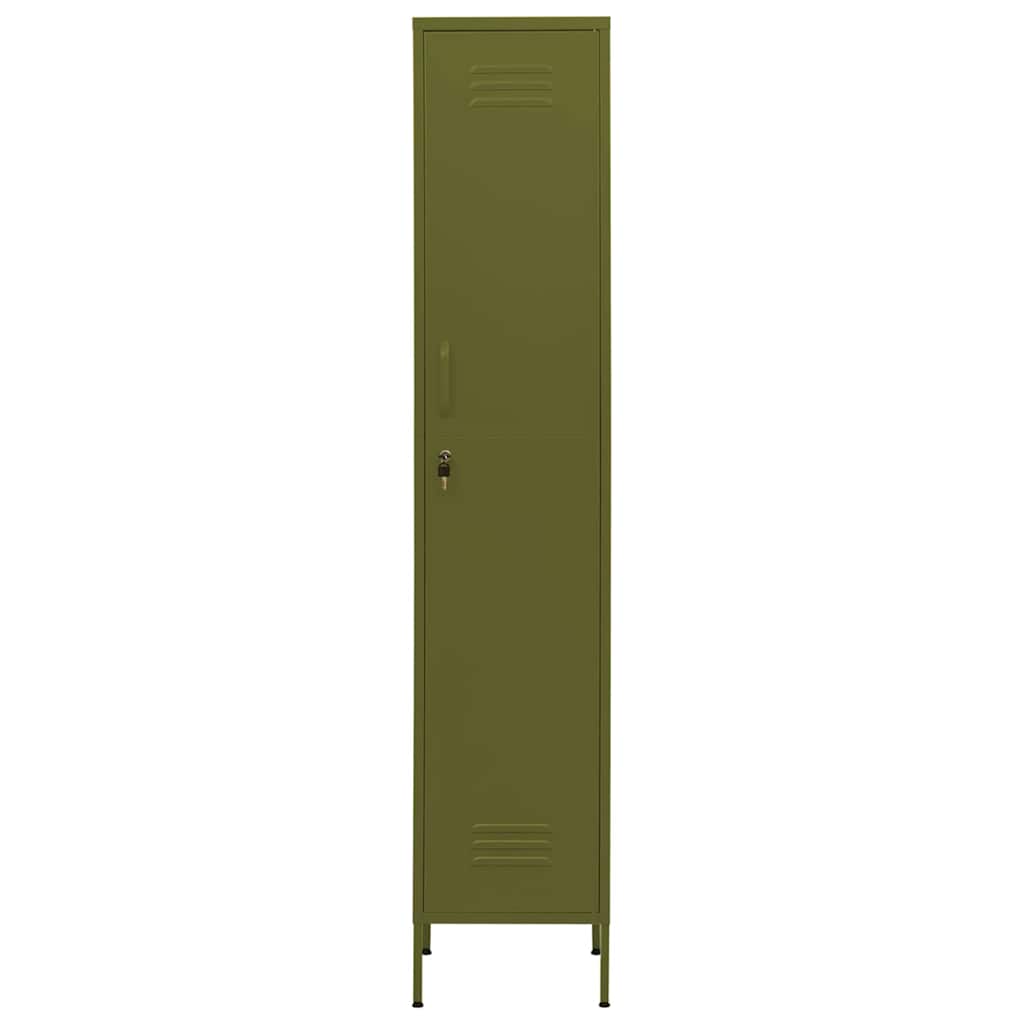 vidaXL Locker Cabinet Olive Green 35x46x180 cm Steel 3