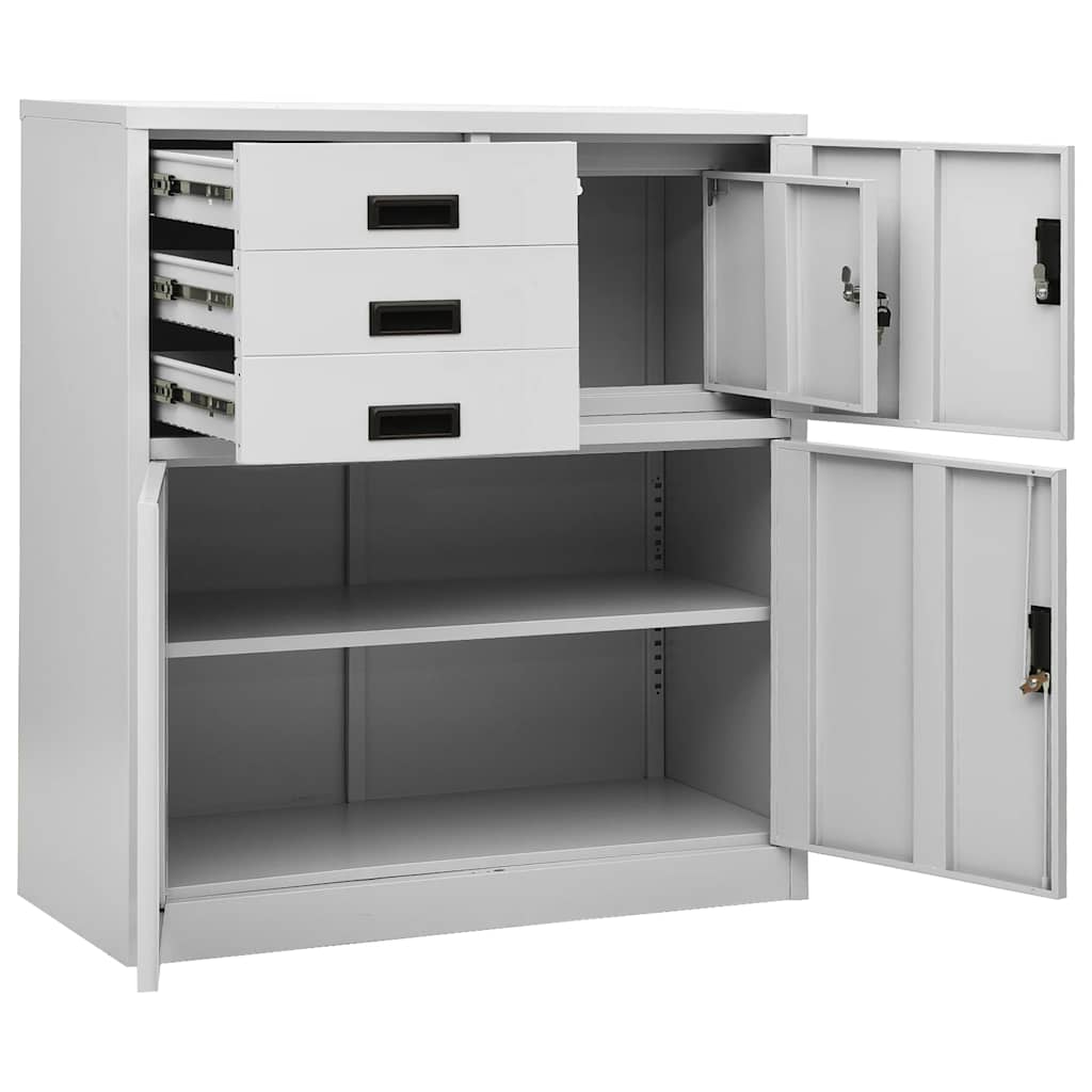vidaXL Office Cabinet Light Grey 90x40x102 cm Steel 6