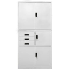 vidaXL Office Cabinet Light Grey 90x40x180 cm Steel 2