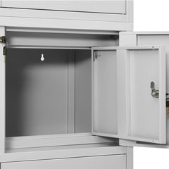 vidaXL Office Cabinet Light Grey 90x40x180 cm Steel 6