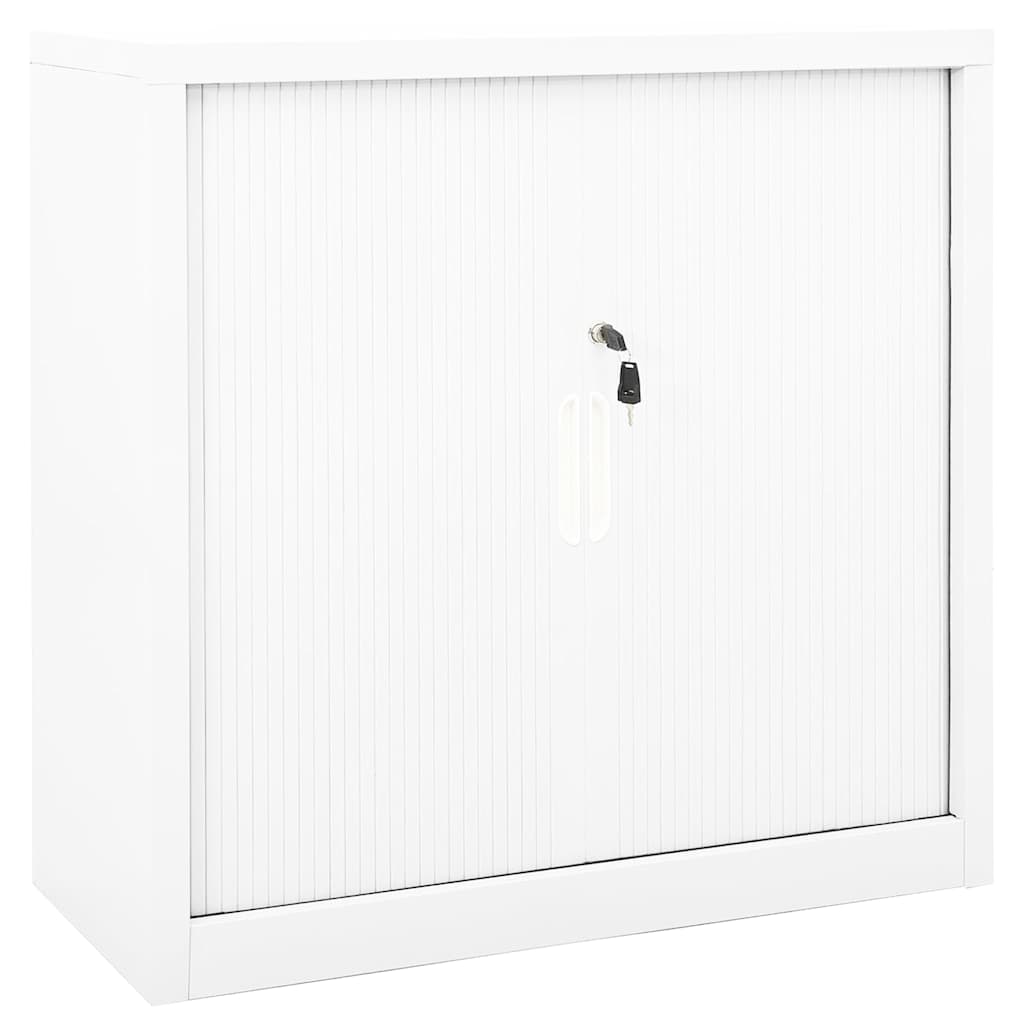 vidaXL Sliding Door Cabinet White 90x40x90 cm Steel 1