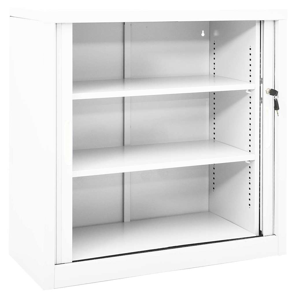 vidaXL Sliding Door Cabinet White 90x40x90 cm Steel 6