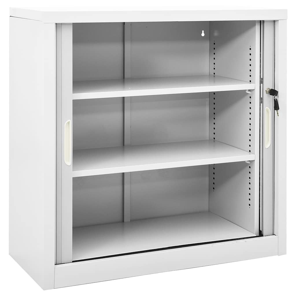 vidaXL Sliding Door Cabinet Grey 90x40x90 cm Steel 6