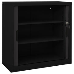 vidaXL Sliding Door Cabinet Black 90x40x90 cm Steel 6