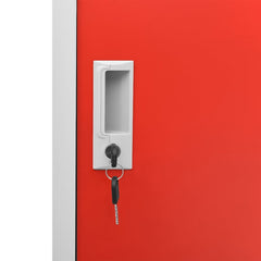 Locker Cabinet Light Grey and Red, image 6