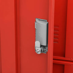 vidaXL Locker Cabinet Light Grey and Red 90x45x92.5 cm Steel 6