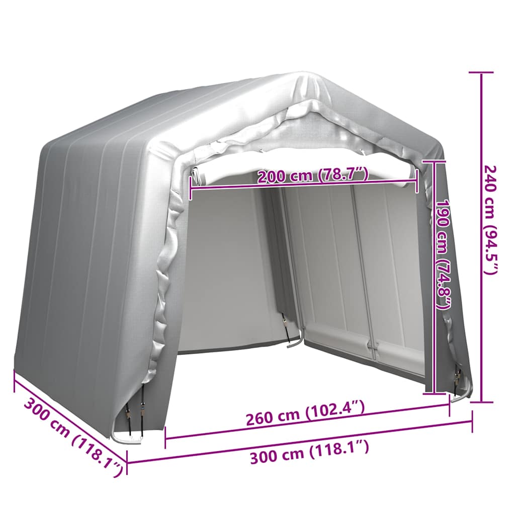 Storage Tent Steel Grey 300 cm 300 cm