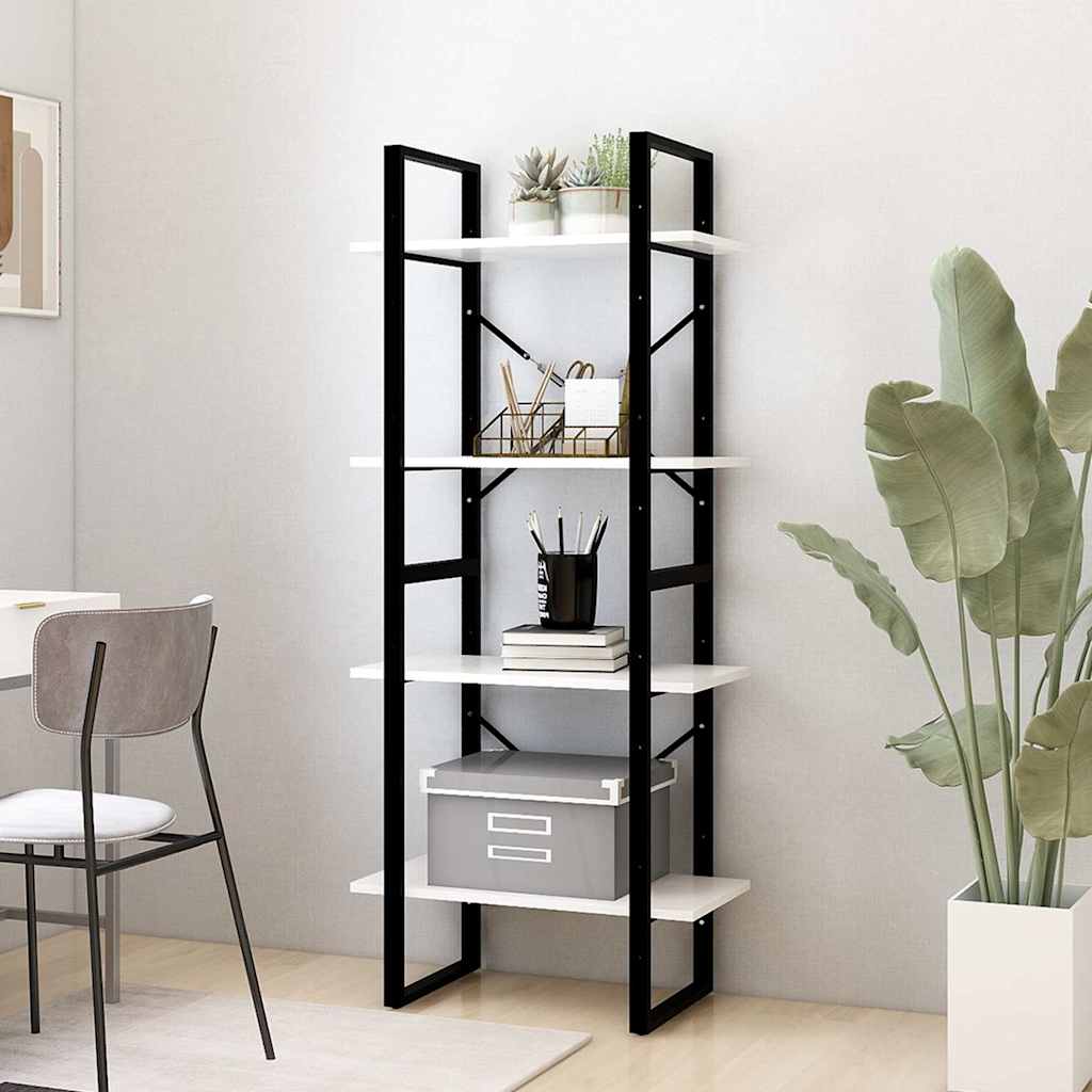 vidaXL Book Cabinet | White | Solid pine wood, Metal | 60x30x140 cm 3