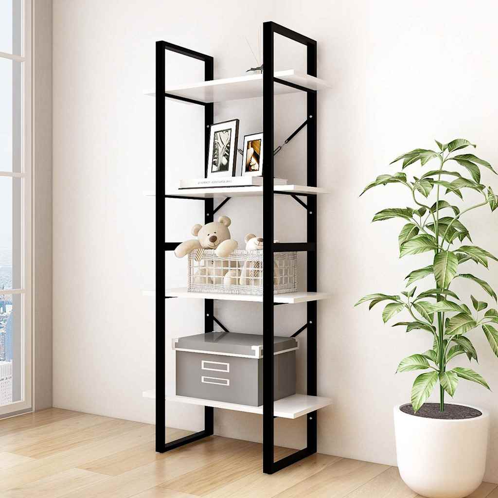 vidaXL Book Cabinet | White | Solid pine wood, Metal | 60x30x140 cm 1