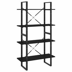 vidaXL 4-Tier Book Cabinet Black 80x30x140 cm Engineered Wood 2