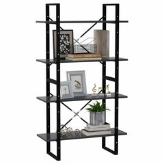 vidaXL Book Cabinet | Grey | Engineered wood, metal | 4-Tier | Book Cabinet 4