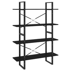 vidaXL 4-Tier Book Cabinet Black 100x30x140 cm Engineered Wood 2