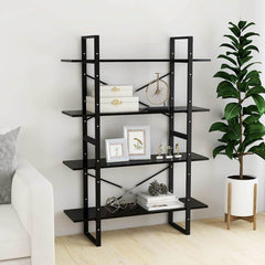 vidaXL 4-Tier Book Cabinet Black 100x30x140 cm Engineered Wood 3