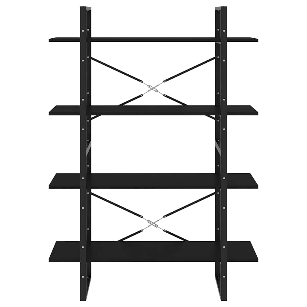 vidaXL 4-Tier Book Cabinet Black 100x30x140 cm Engineered Wood 5
