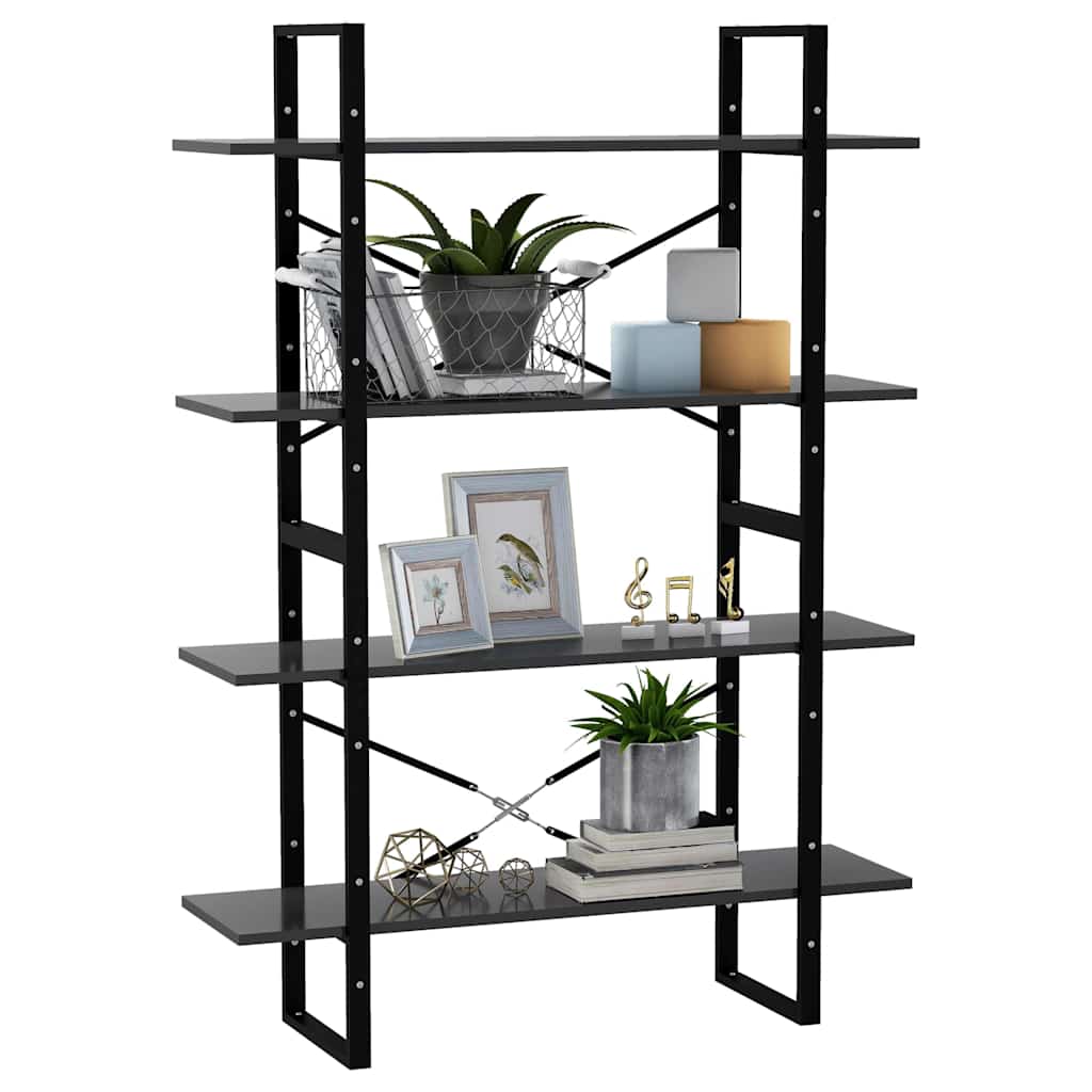 vidaXL Book Cabinet | Grey | Engineered Wood | 100x30x140 cm | Book Cabinet 4