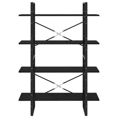 vidaXL 4-Tier Book Cabinet Black 100x30x140 cm Solid Pine Wood 5