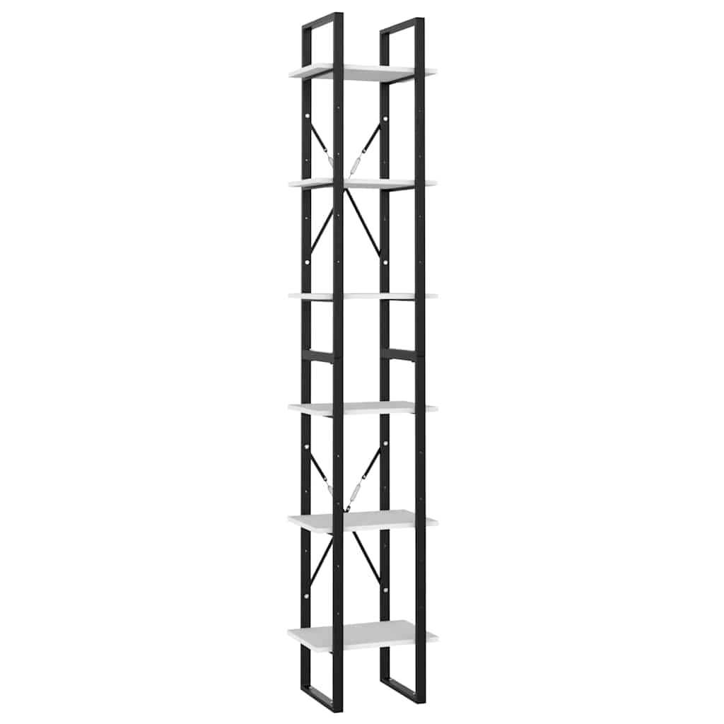 vidaXL Book Cabinet | White | Engineered wood, metal | Extra tall and narrow 2