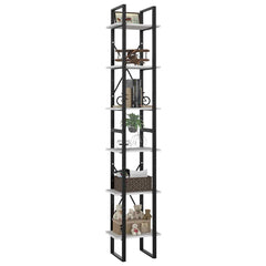 vidaXL Book Cabinet | White | Engineered wood, metal | Extra tall and narrow 4