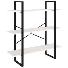 vidaXL Book Cabinet | White | Solid pine wood, metal | 3-Tier | Book Cabinet 2