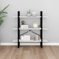 vidaXL Book Cabinet | White | Solid pine wood, metal | 3-Tier | Book Cabinet 4