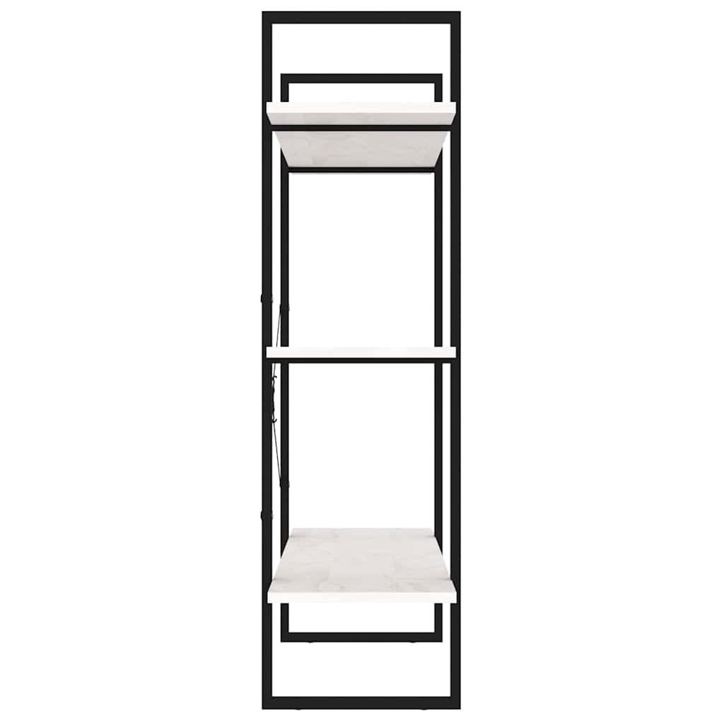 vidaXL Book Cabinet | White | Solid pine wood, metal | 3-Tier | Book Cabinet 6