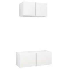 2 Piece TV Cabinet Set Engineered Wood Width 60/80 cm White
