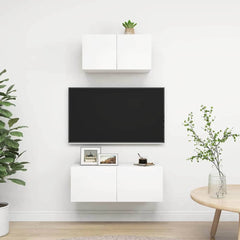 2 Piece TV Cabinet Set Engineered Wood Width 60/80 cm White